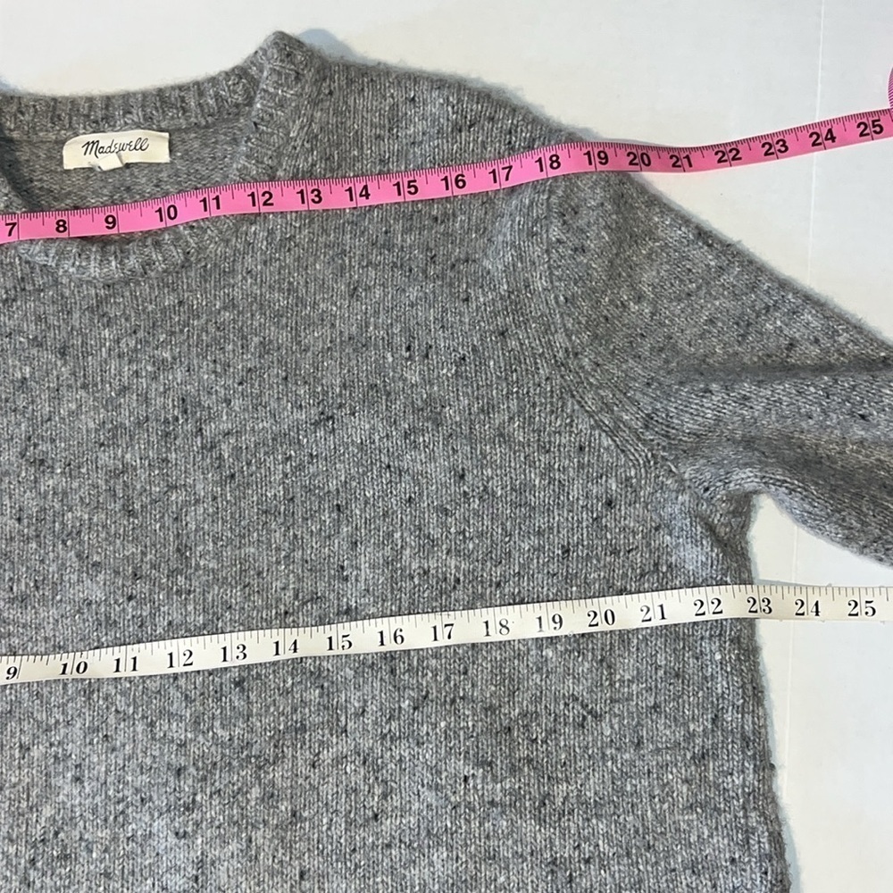 Madewell Womens Grey Merino Wool Blend Alpaca Blend Crew Neck Sweater Size XL - Picture 10 of 14
